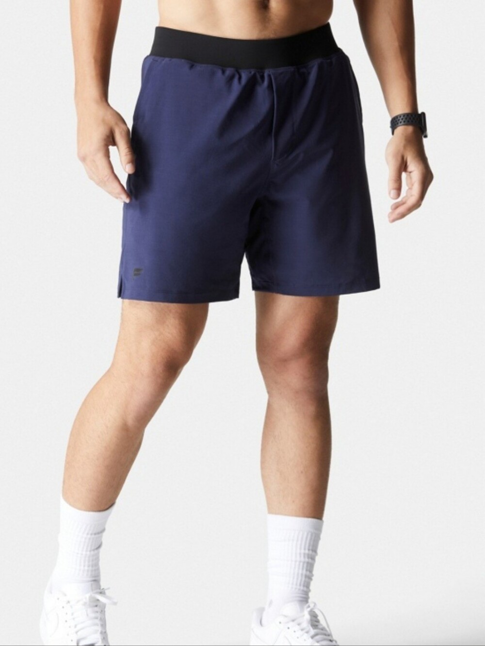 Fabletics Men's Navy Blue Athletic Training Shorts Size M 7" Inseam Elastic Wais
